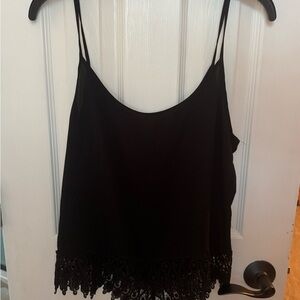 Nella Fantasia Black Lace-Hem Camisole